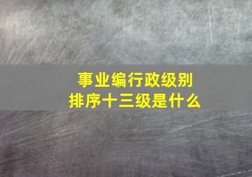 事业编行政级别排序十三级是什么