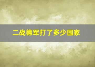 二战德军打了多少国家