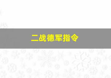 二战德军指令