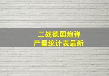 二战德国炮弹产量统计表最新