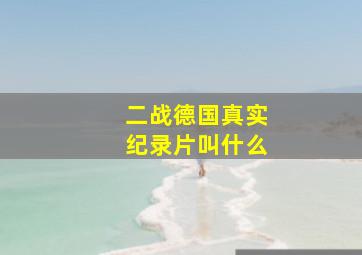 二战德国真实纪录片叫什么