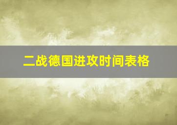 二战德国进攻时间表格