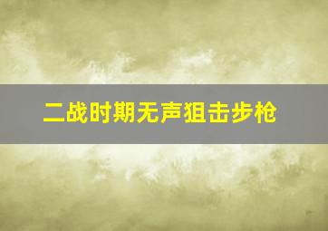 二战时期无声狙击步枪