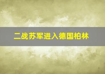 二战苏军进入德国柏林