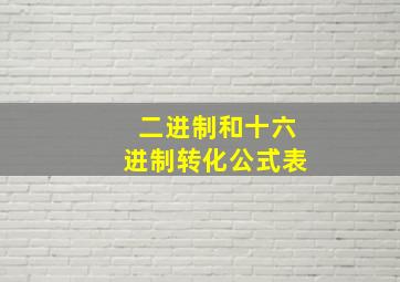 二进制和十六进制转化公式表