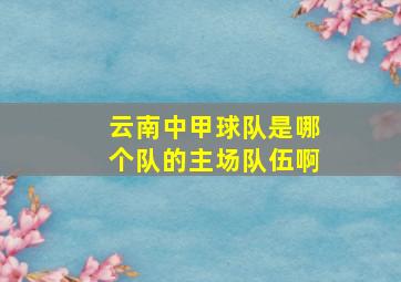 云南中甲球队是哪个队的主场队伍啊