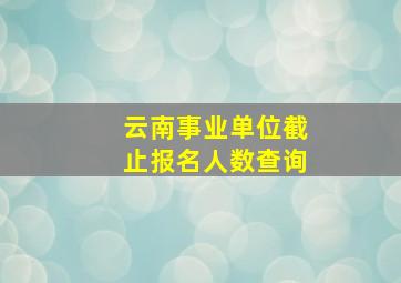 云南事业单位截止报名人数查询