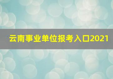 云南事业单位报考入口2021