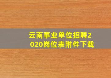 云南事业单位招聘2020岗位表附件下载