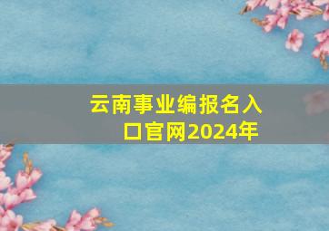 云南事业编报名入口官网2024年