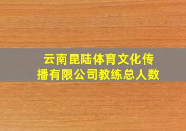 云南昆陆体育文化传播有限公司教练总人数