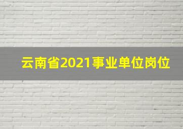 云南省2021事业单位岗位