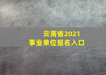 云南省2021事业单位报名入口