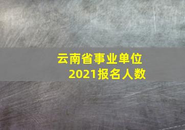 云南省事业单位2021报名人数