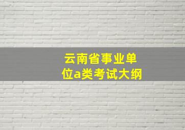 云南省事业单位a类考试大纲