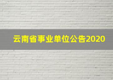 云南省事业单位公告2020