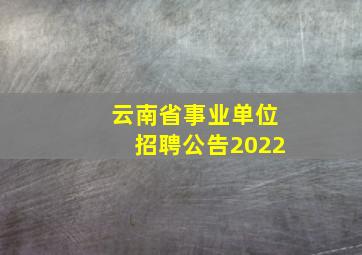 云南省事业单位招聘公告2022