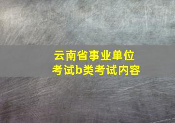 云南省事业单位考试b类考试内容