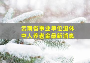 云南省事业单位退休中人养老金最新消息