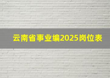 云南省事业编2025岗位表