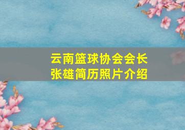 云南篮球协会会长张雄简历照片介绍