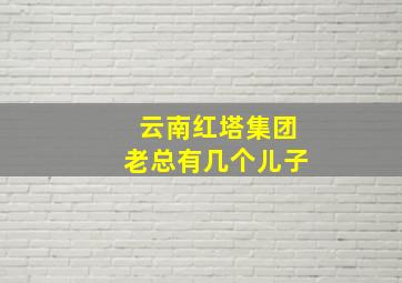 云南红塔集团老总有几个儿子