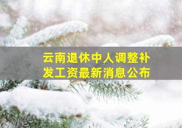 云南退休中人调整补发工资最新消息公布