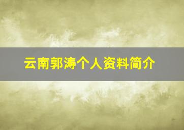 云南郭涛个人资料简介