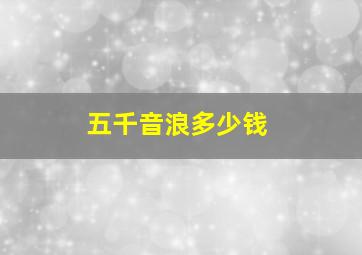 五千音浪多少钱