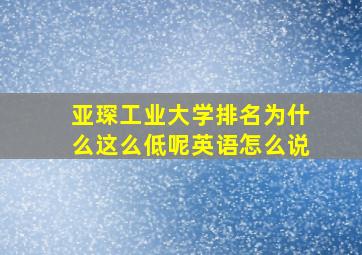 亚琛工业大学排名为什么这么低呢英语怎么说