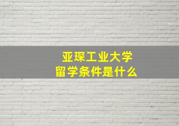 亚琛工业大学留学条件是什么