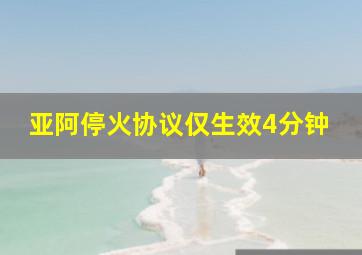 亚阿停火协议仅生效4分钟