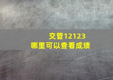 交管12123哪里可以查看成绩