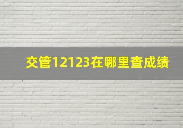 交管12123在哪里查成绩