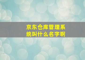 京东仓库管理系统叫什么名字啊