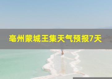 亳州蒙城王集天气预报7天