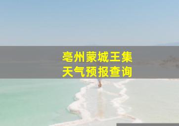 亳州蒙城王集天气预报查询