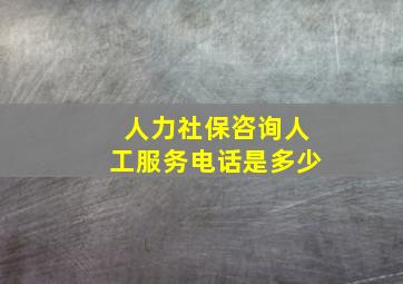 人力社保咨询人工服务电话是多少