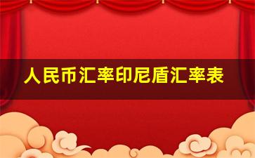 人民币汇率印尼盾汇率表