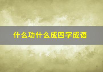 什么功什么成四字成语