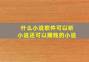 什么小说软件可以听小说还可以赚钱的小说