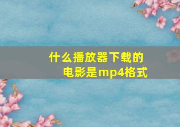 什么播放器下载的电影是mp4格式