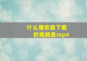 什么播放器下载的视频是mp4