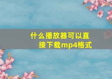 什么播放器可以直接下载mp4格式