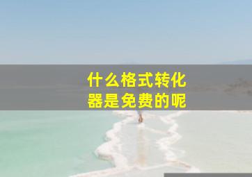 什么格式转化器是免费的呢