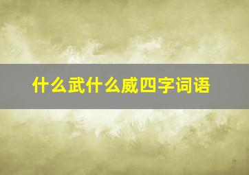 什么武什么威四字词语