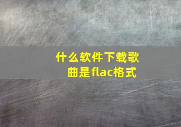 什么软件下载歌曲是flac格式