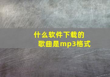 什么软件下载的歌曲是mp3格式