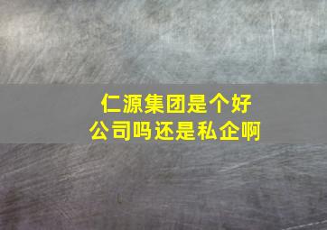 仁源集团是个好公司吗还是私企啊