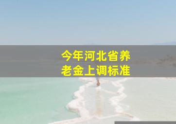 今年河北省养老金上调标准